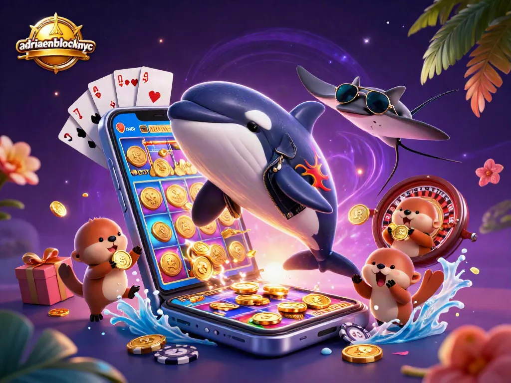 Engage with adriaenblocknyc's vibrant sea creatures celebrating wins and revealing slot games.